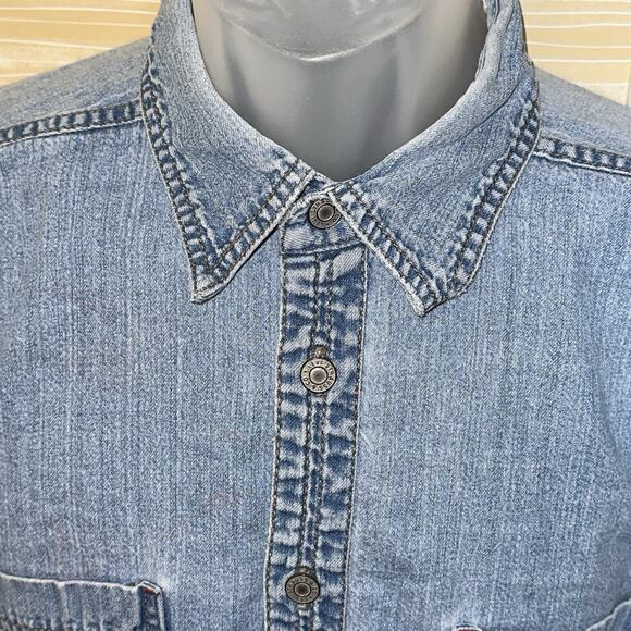 LEVIS RED TAB Men's Blue Demin Long Sleeve Shirt L 0619 - Picture 3 of 7